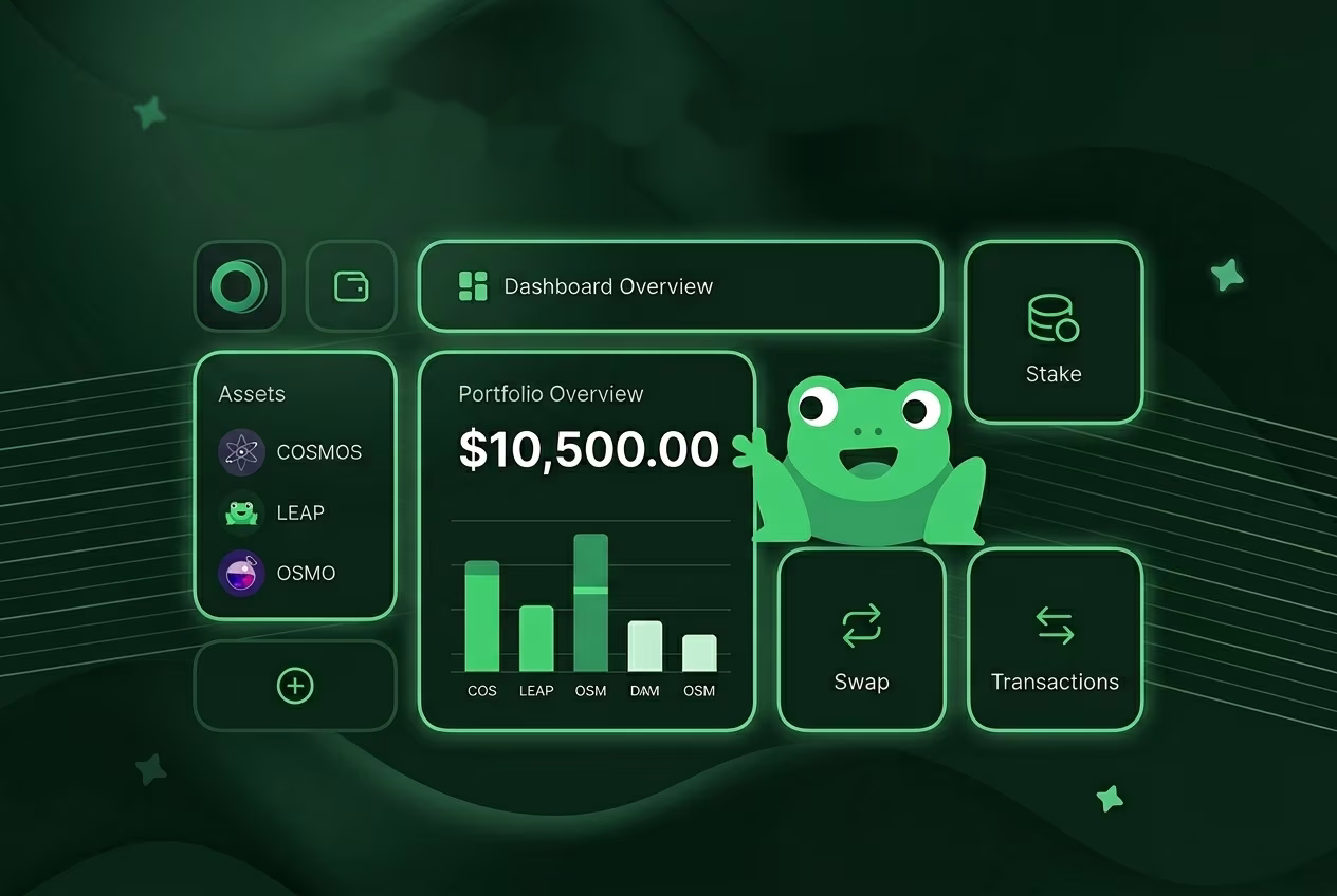 User browsing the main Leap Wallet Dashboard screen